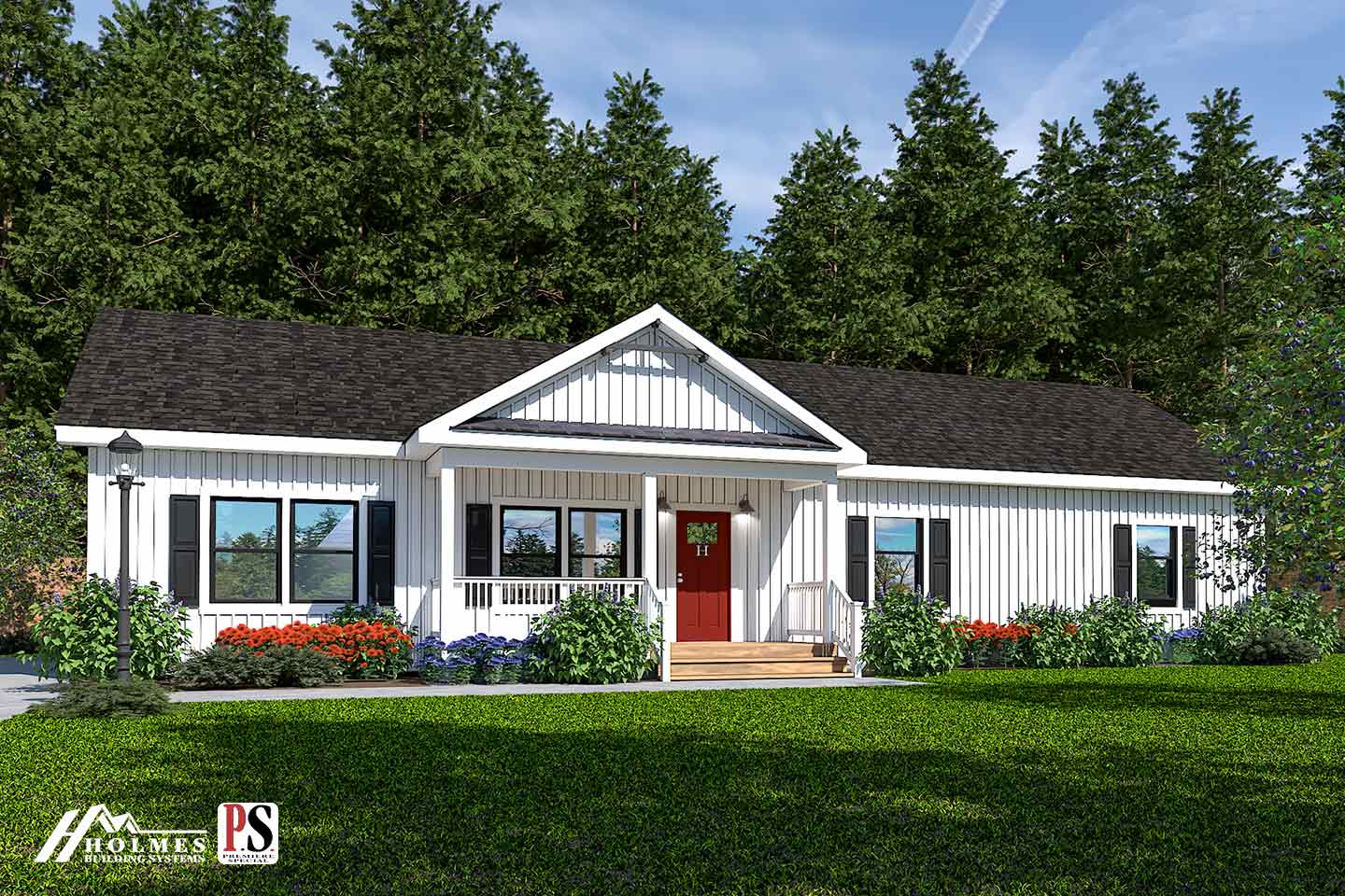 Southern farmhouse hero, elevation, and exterior home features