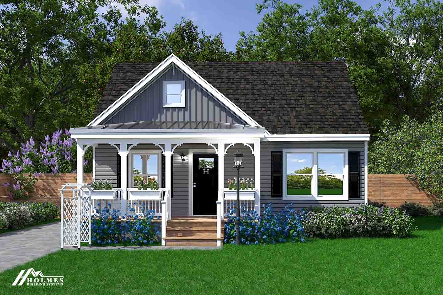 Amelia cozy cottage cape elevation and exterior home features
