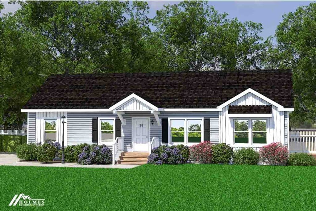 Caroline hero, elevation, and exterior home features