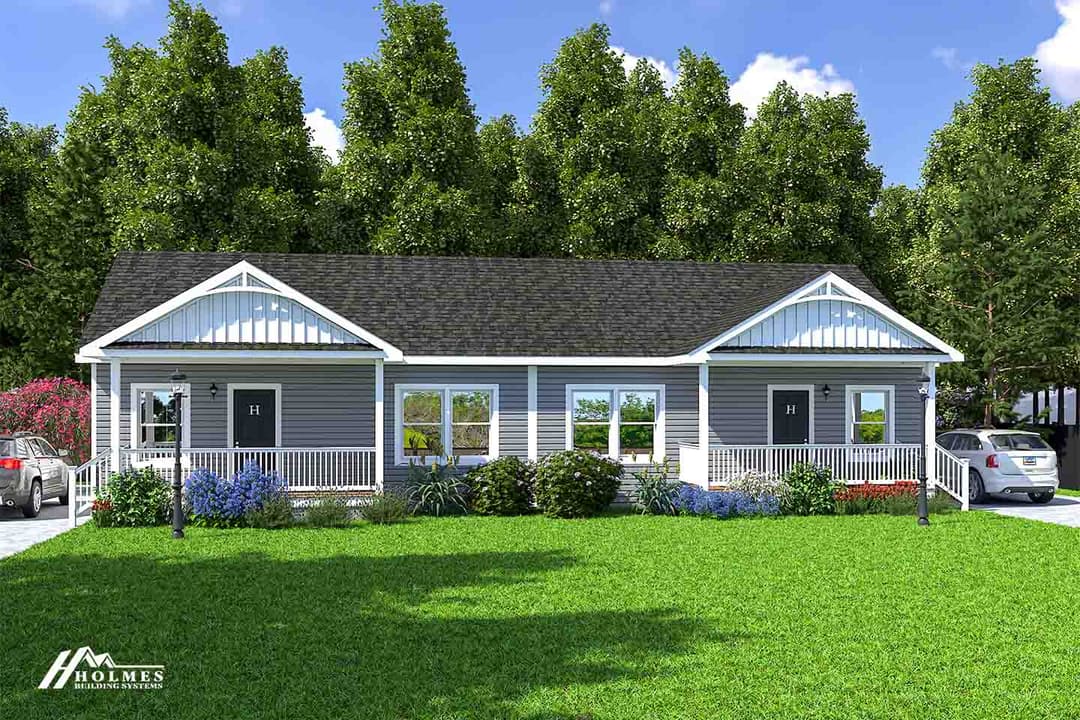 Maple crest duplex hero, elevation, and exterior home features