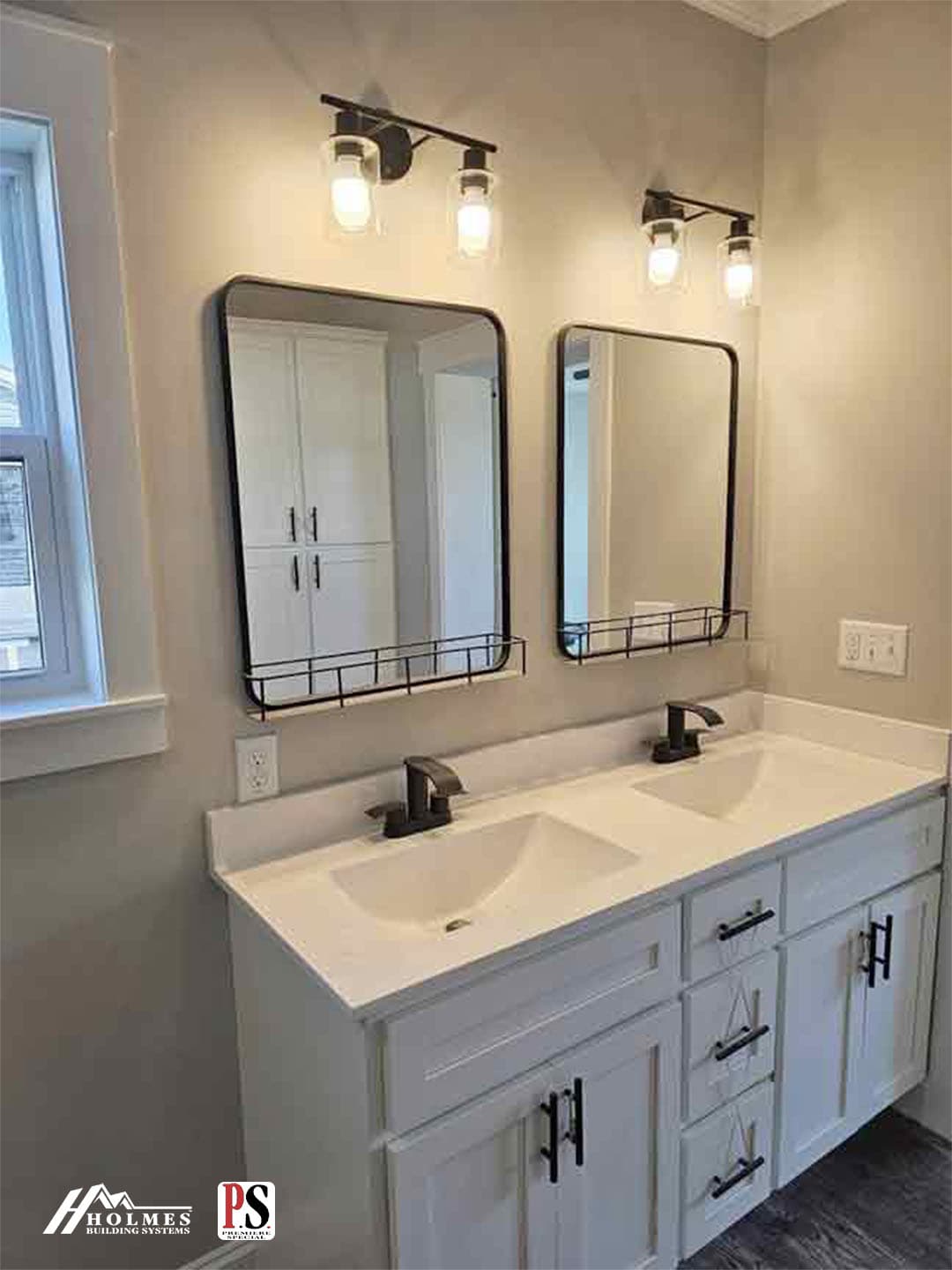 Modern farmhouse bathroom home features