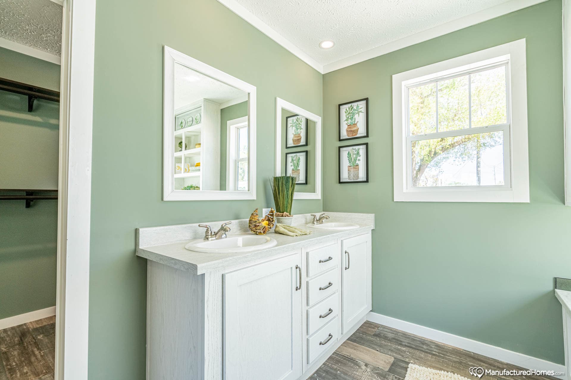 The white oak  bathroom home features