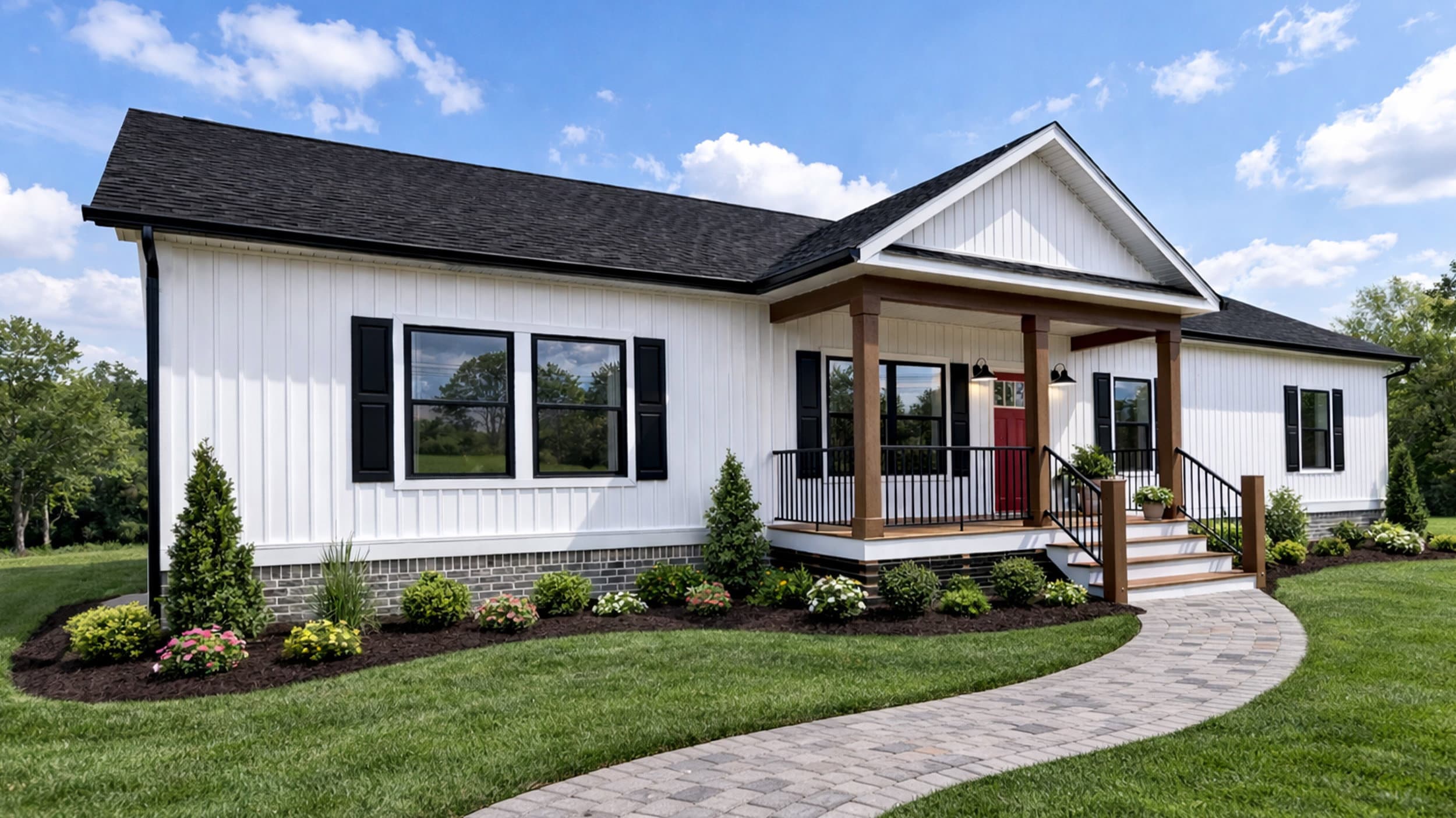 Southern farmhouse exterior home features