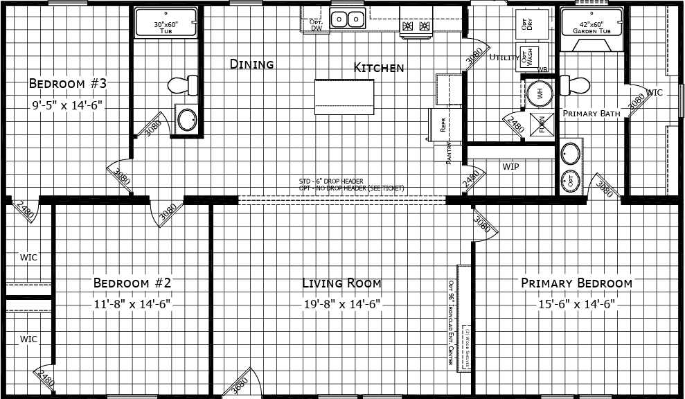 Lake manor double 3252h32p03 floor plan home features