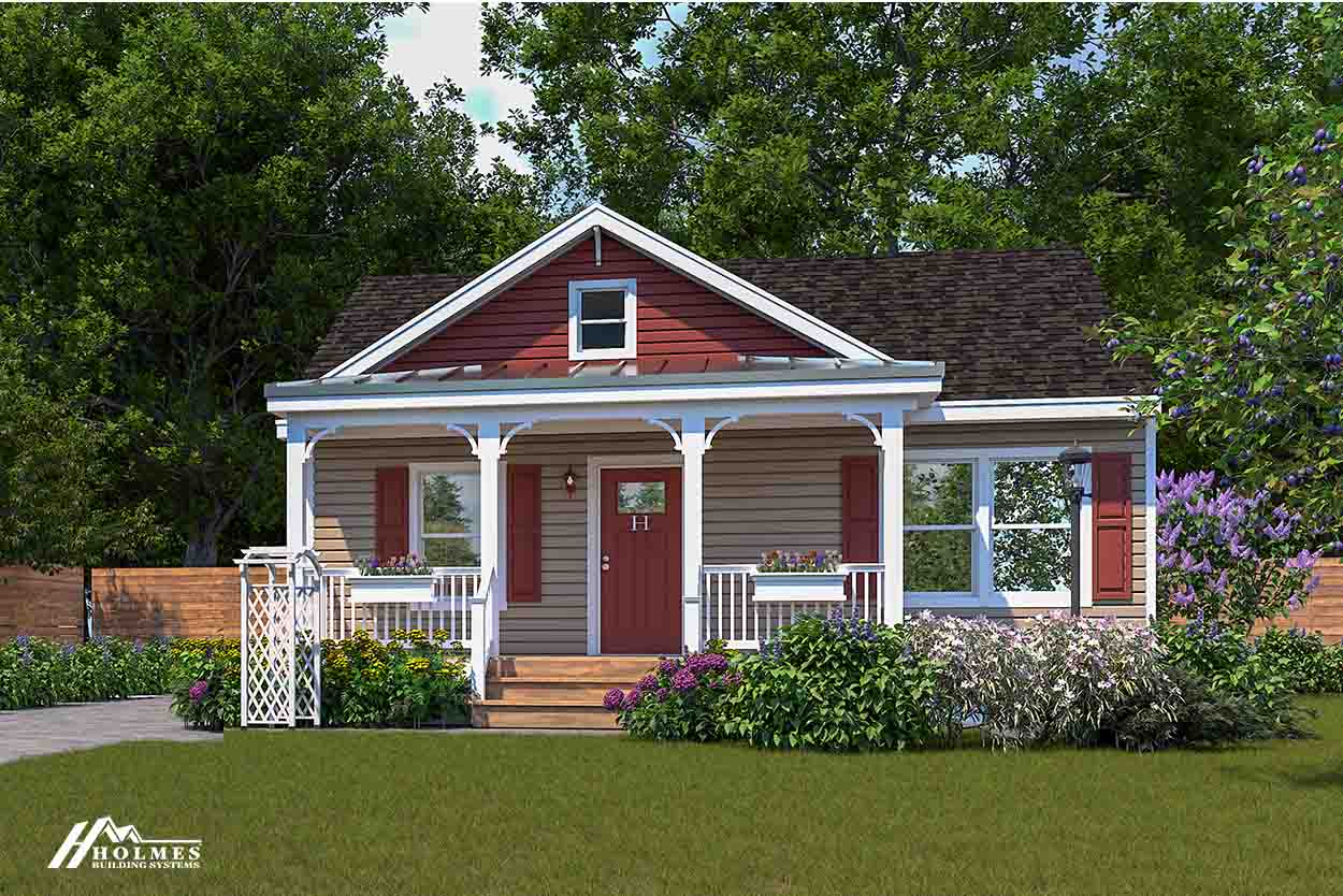 Amelia cozy cottage ranch elevation and exterior home features