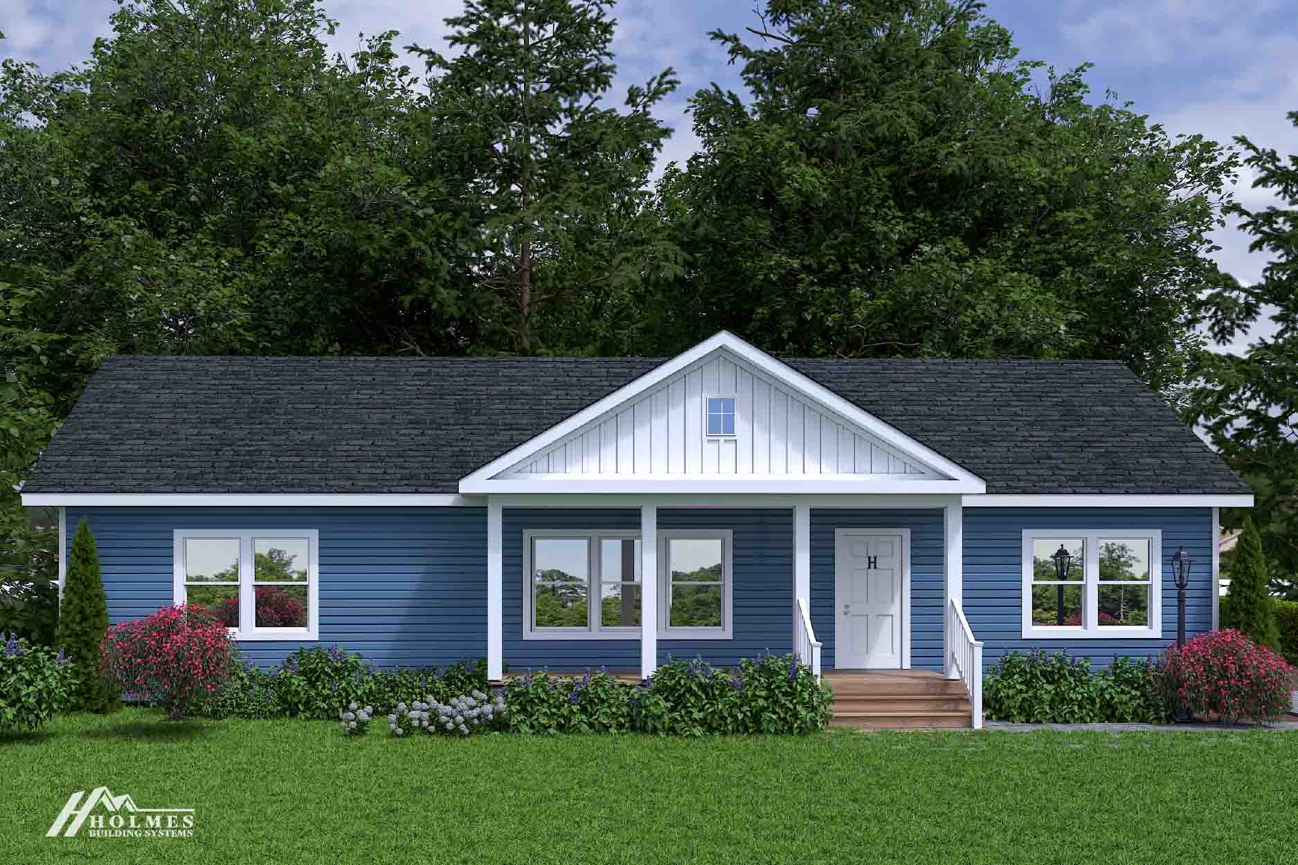 Mid pines hero, elevation, and exterior home features